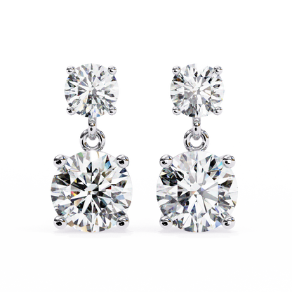 Round Drop Lab Grown Diamond Solitaire Stud