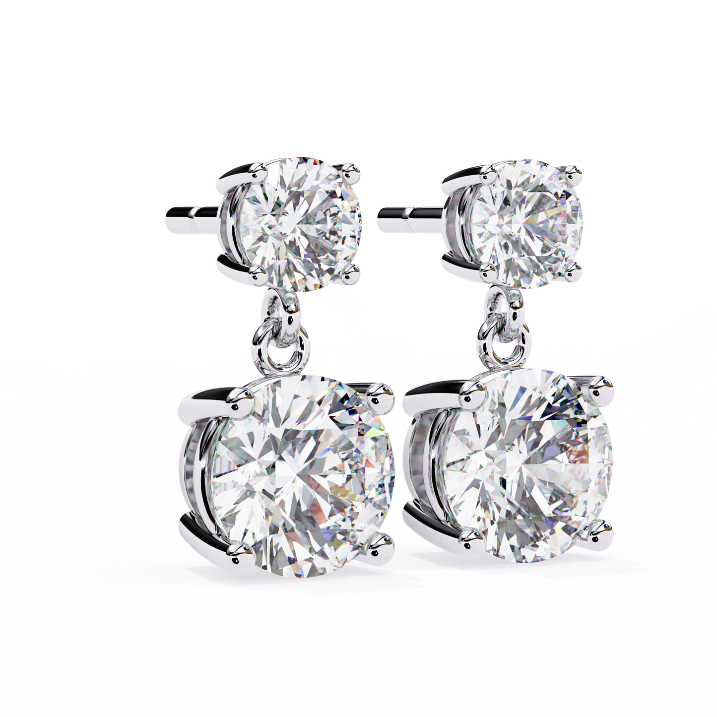 Round Drop Lab Grown Diamond Solitaire Stud