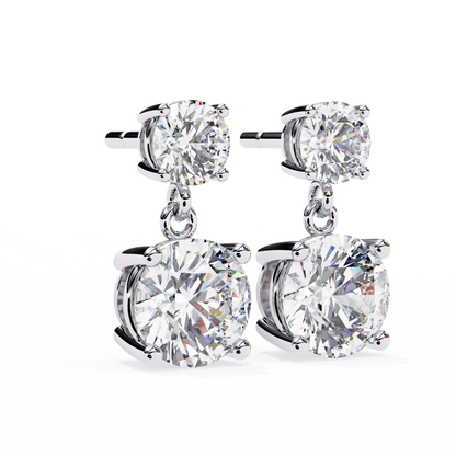 Round Drop Lab Grown Diamond Solitaire Stud