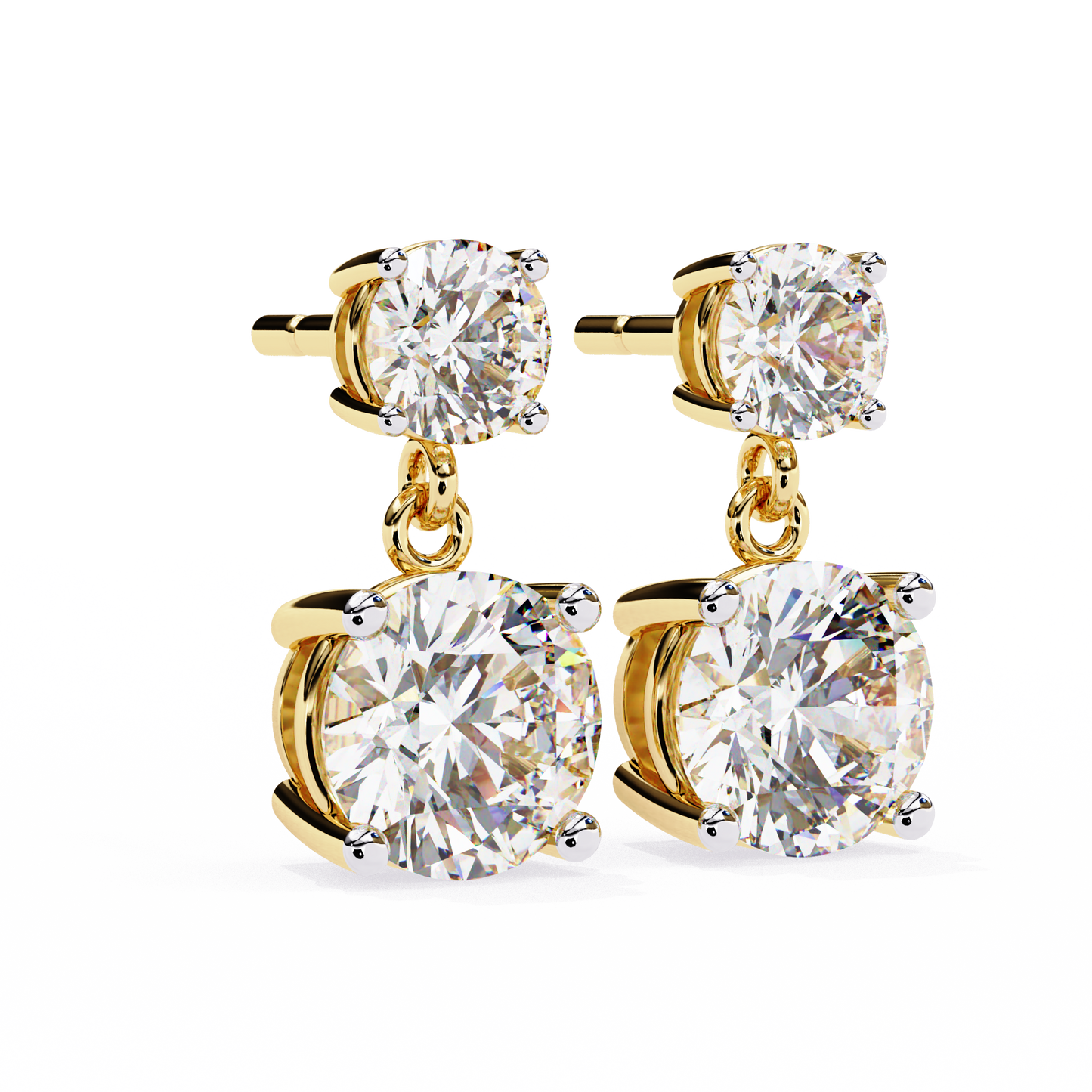Round Drop Lab Grown Diamond Solitaire Stud