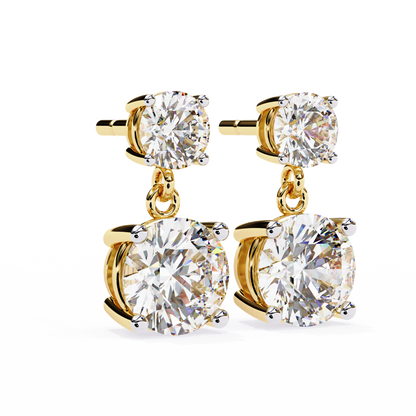 Round Drop Lab Grown Diamond Solitaire Stud