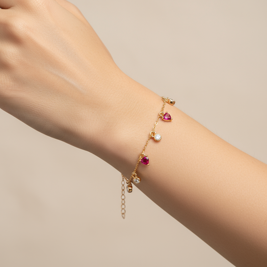 Hanging Heart Diamond Bracelet