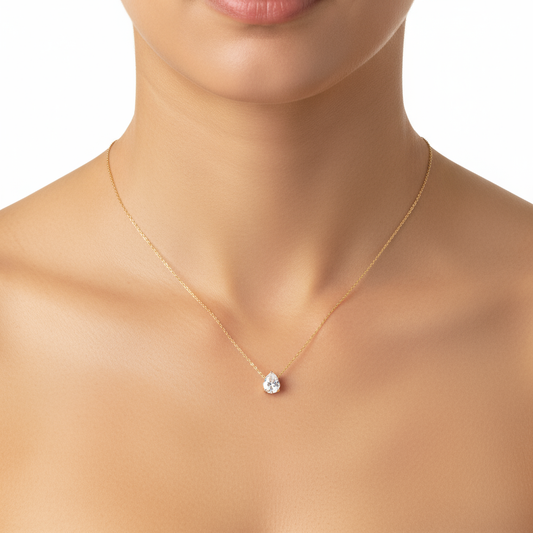 Pear Solitaire Dia Chain