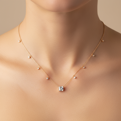 Princess and Round Diamond Chain