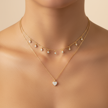 Stack Chain Heart Pendant