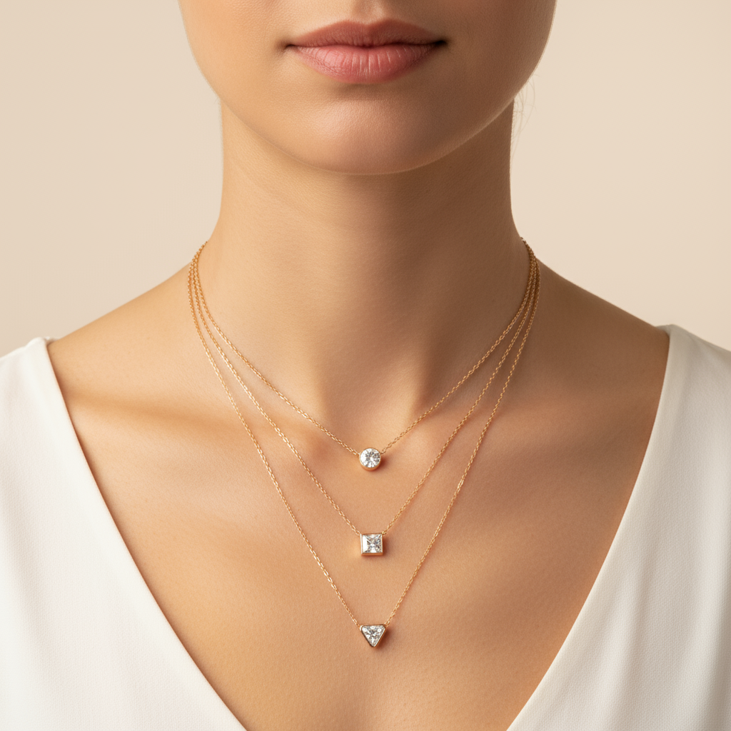 Three Diamond Stack Chain