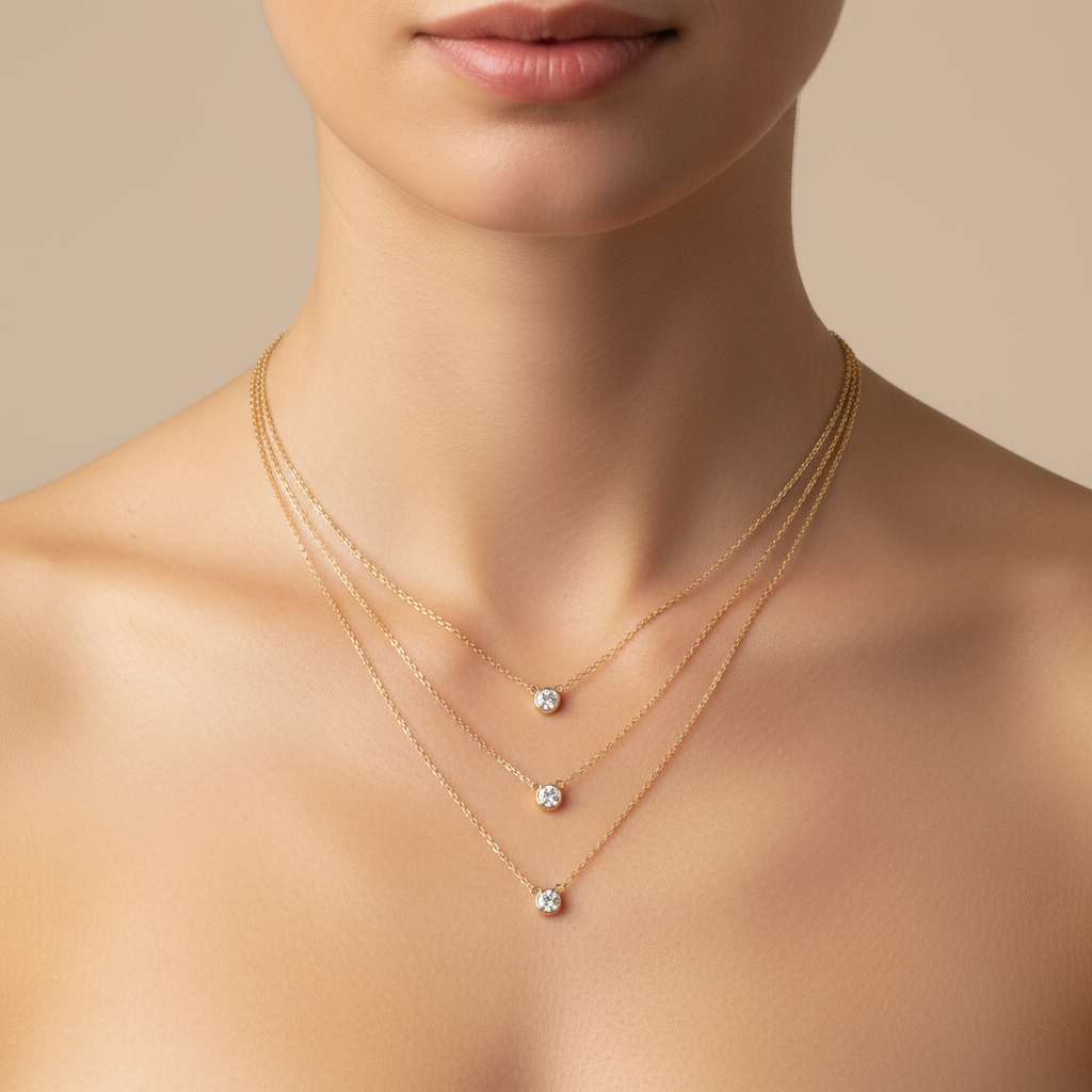 Round Diamond Stack Chain