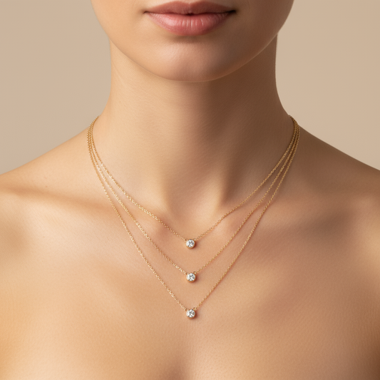Round Diamond Stack Chain