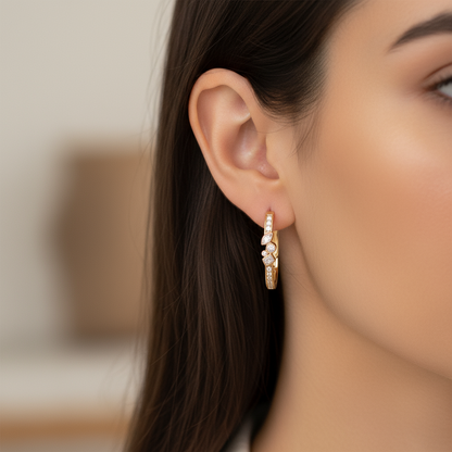 U Shape Diamond Hoop