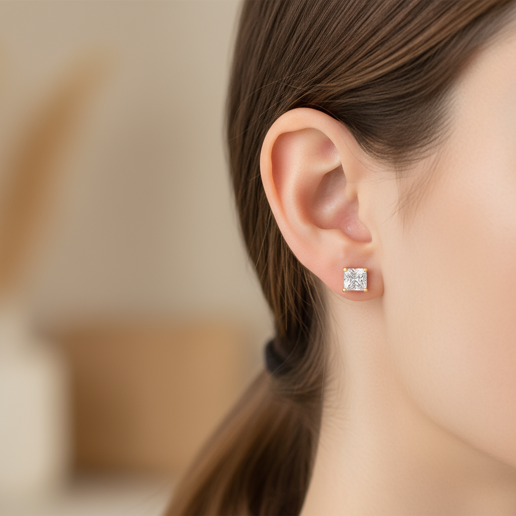 Princess Small Solitaire Stud