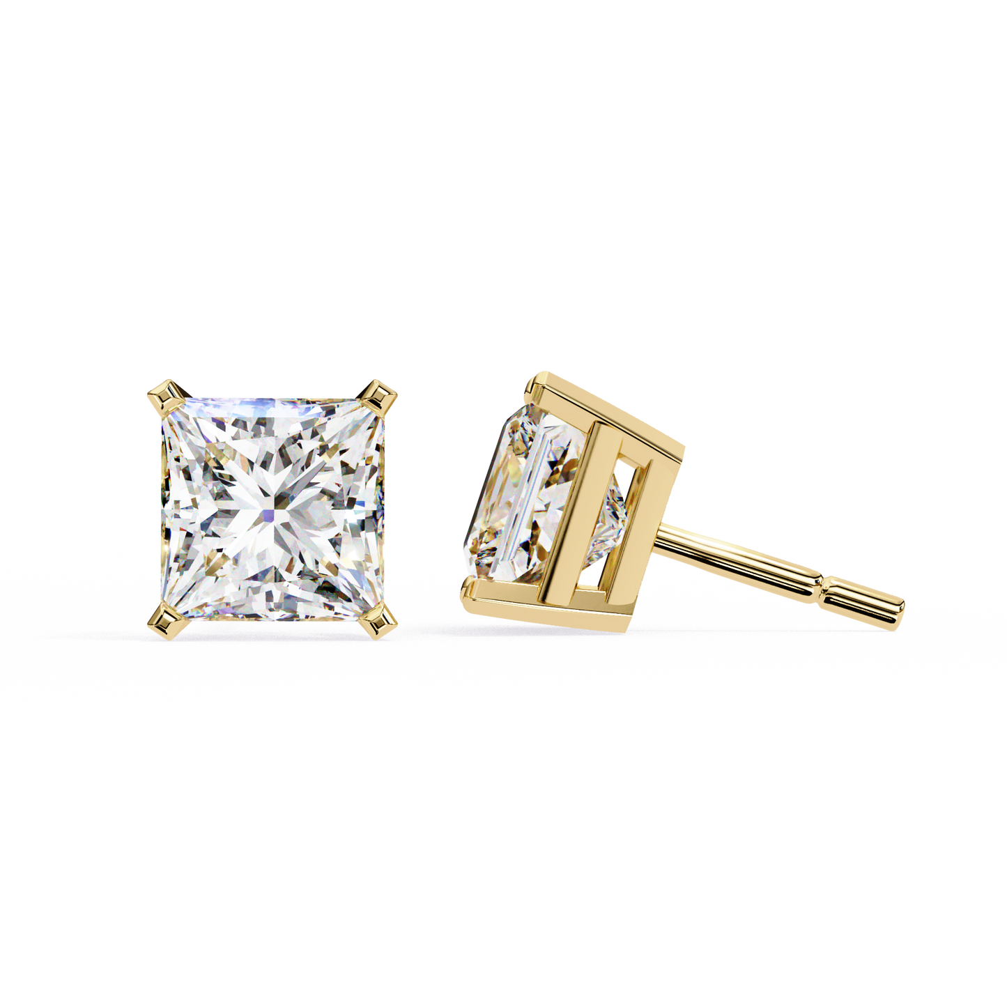Princess Solitaire Lab Grown Diamond Stud
