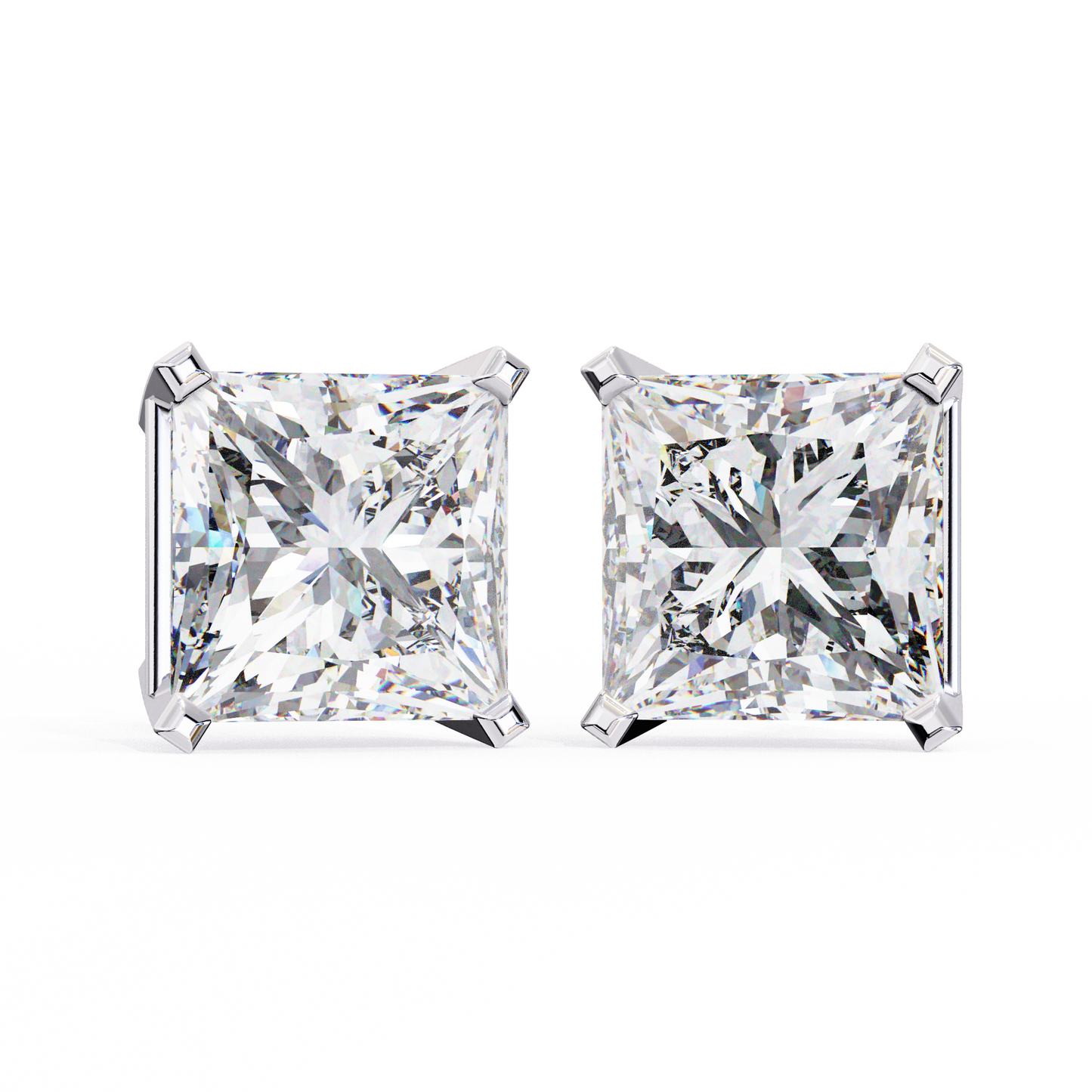 Princess Solitaire Lab Grown Diamond Stud