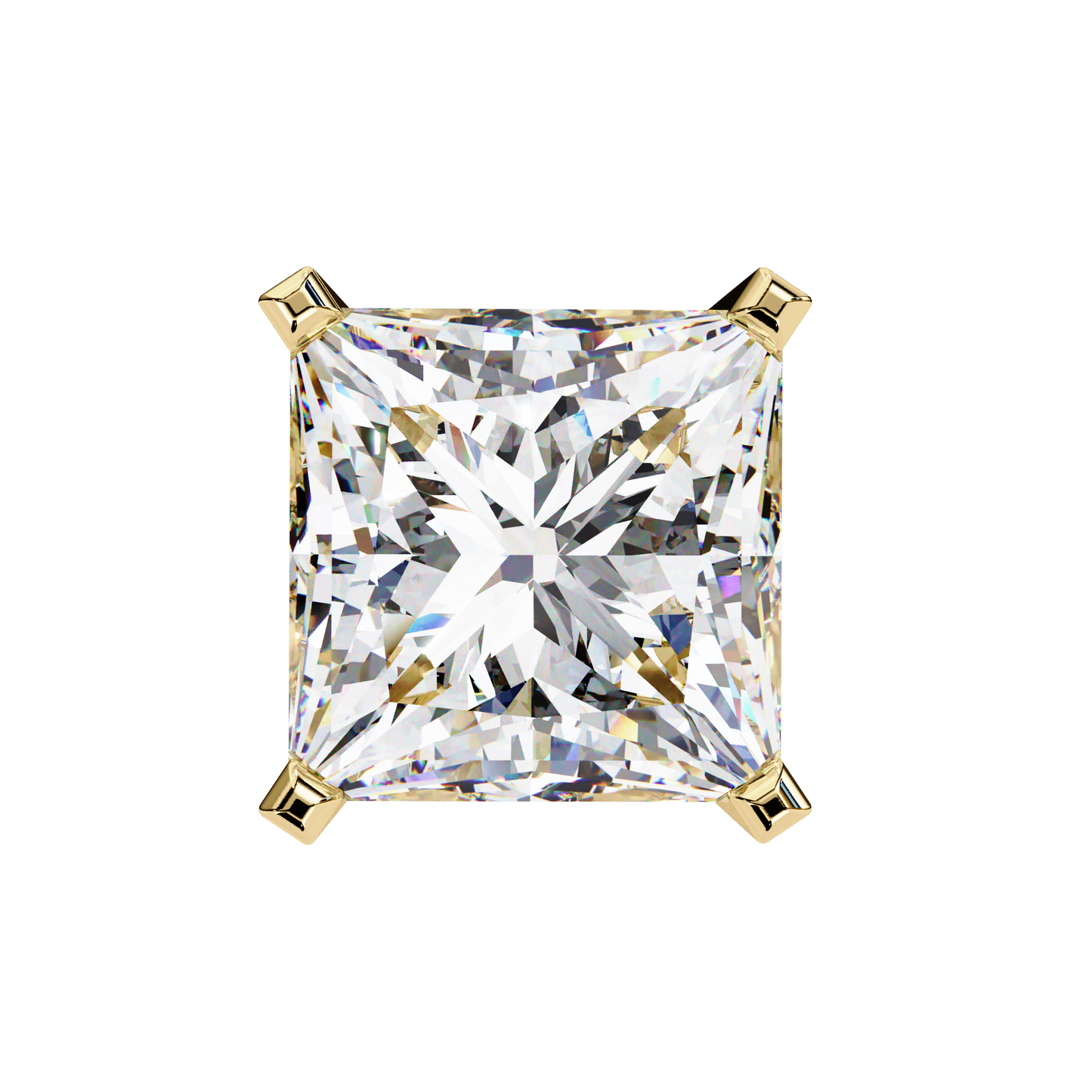 Princess Solitaire Lab Grown Diamond Stud