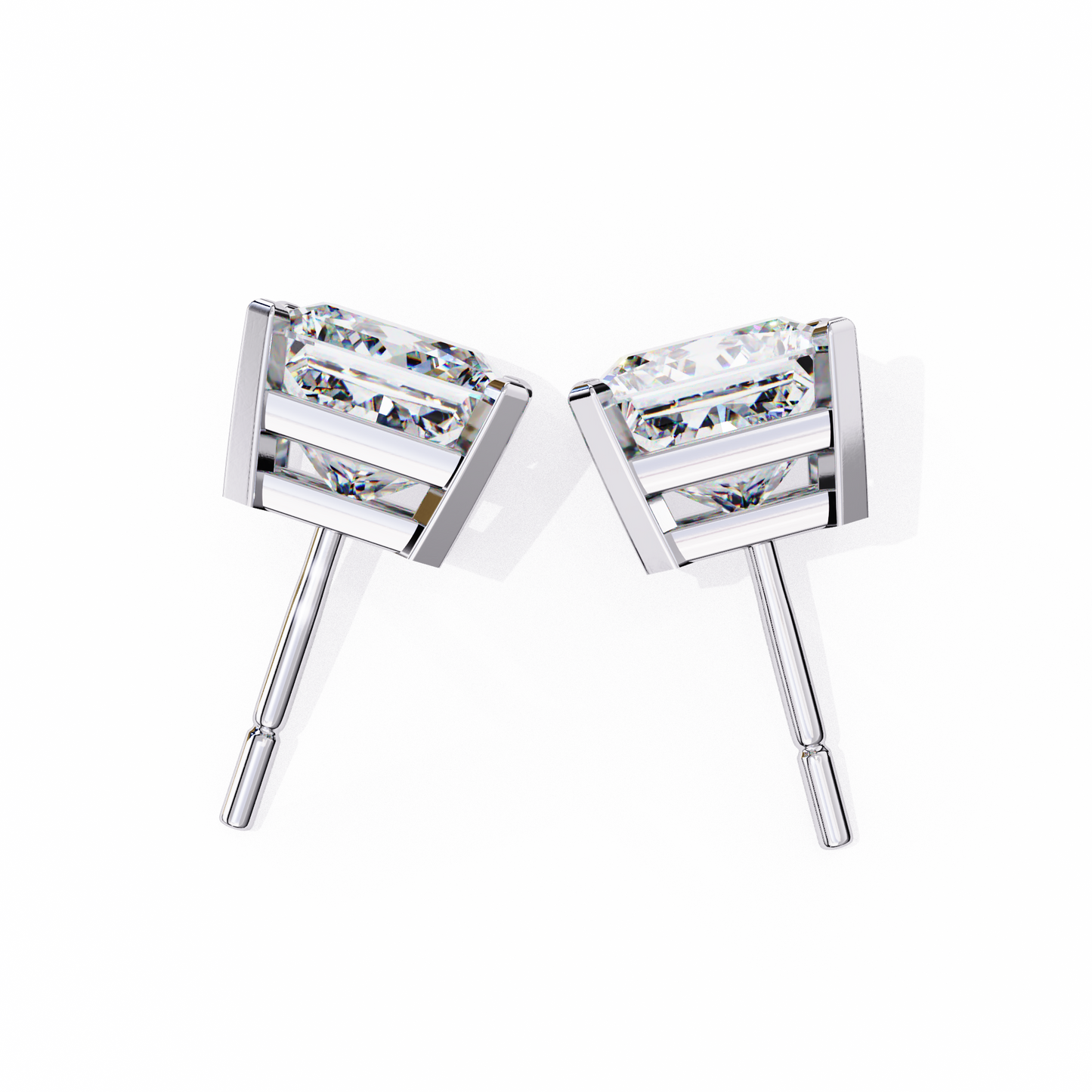 Princess Solitaire Lab Grown Diamond Stud