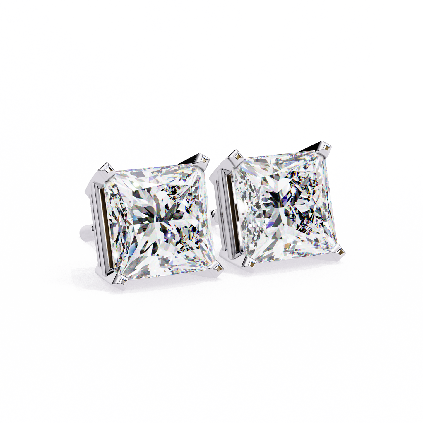 Princess Solitaire Lab Grown Diamond Stud