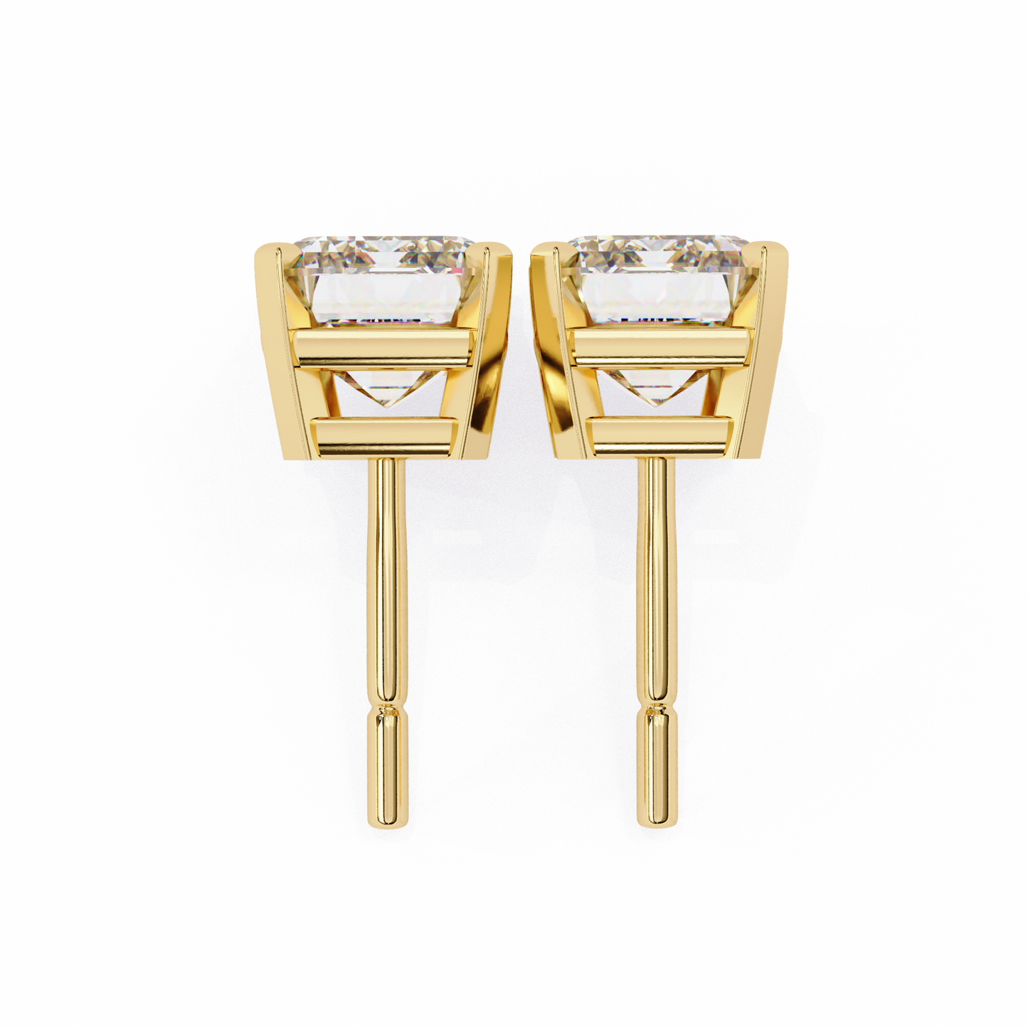 Emerald Solitaire Lab Grown Diamond Studs