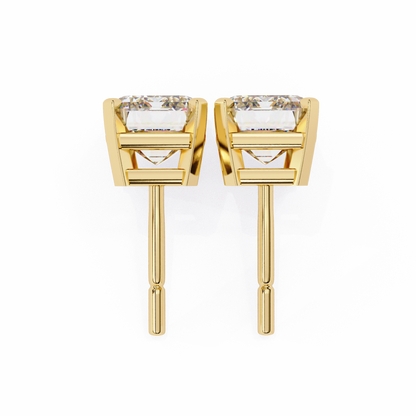 Emerald Solitaire Lab Grown Diamond Studs