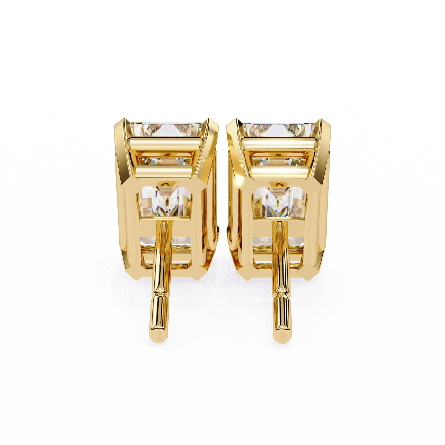 Emerald Solitaire Lab Grown Diamond Studs