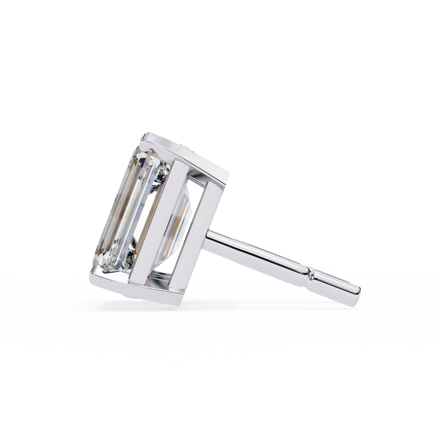 Emerald Solitaire Lab Grown Diamond Studs