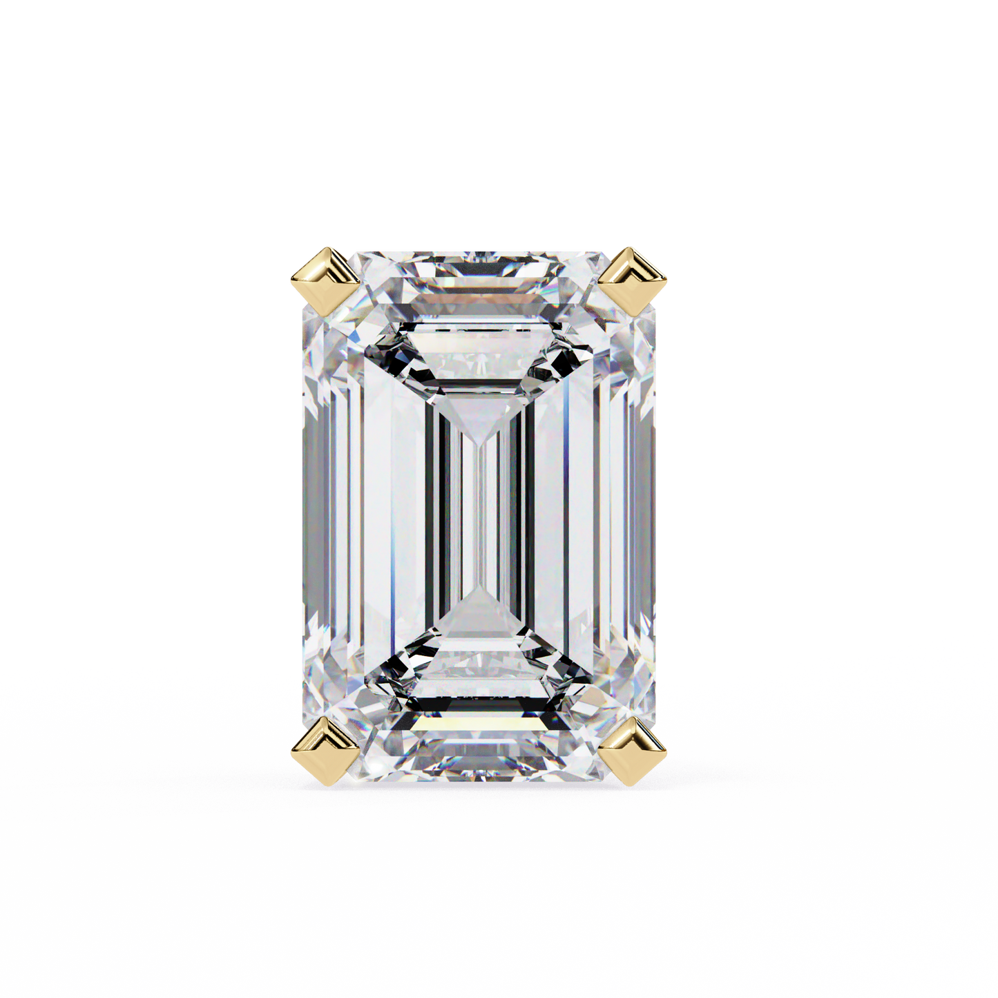 Emerald Solitaire Lab Grown Diamond Studs
