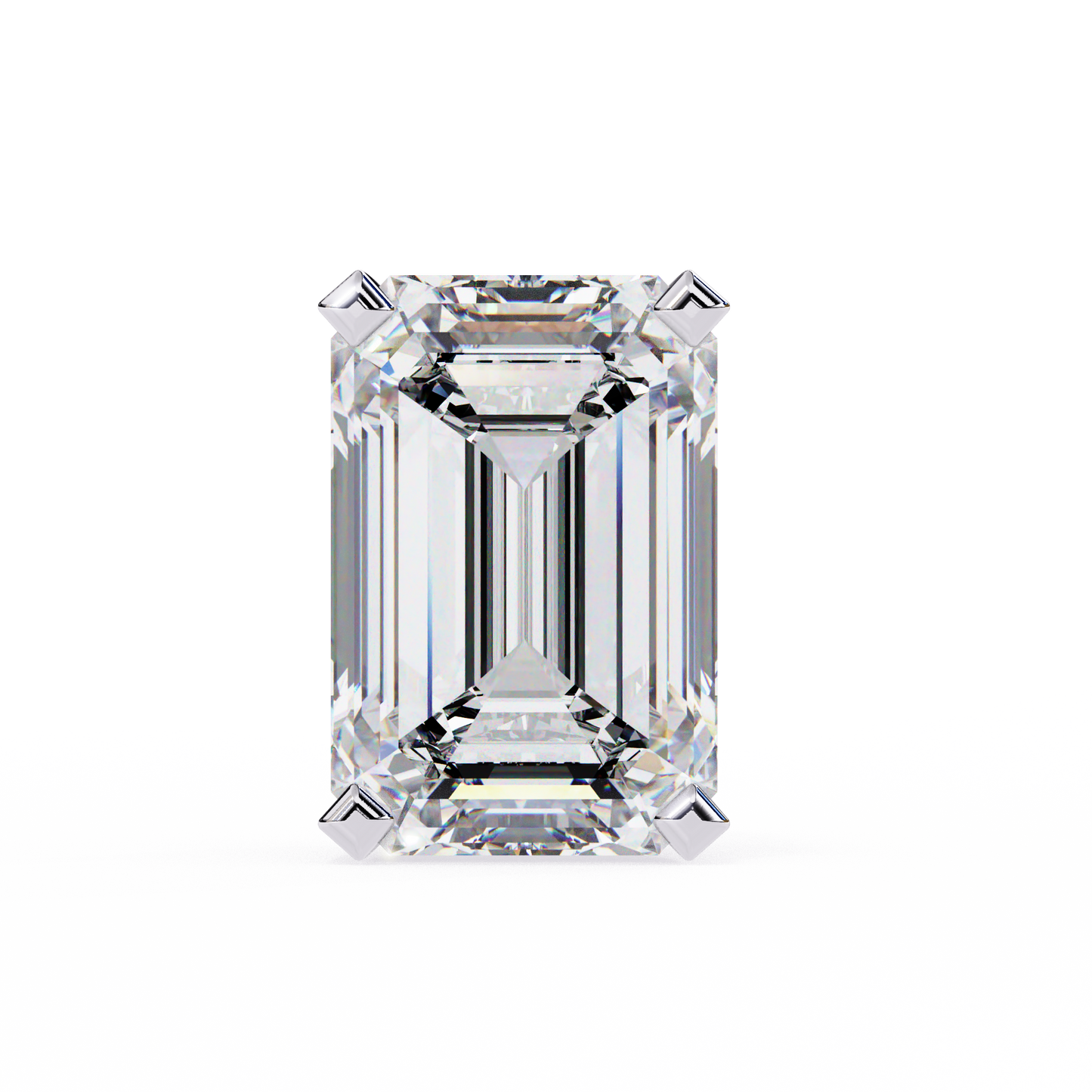Emerald Solitaire Lab Grown Diamond Studs