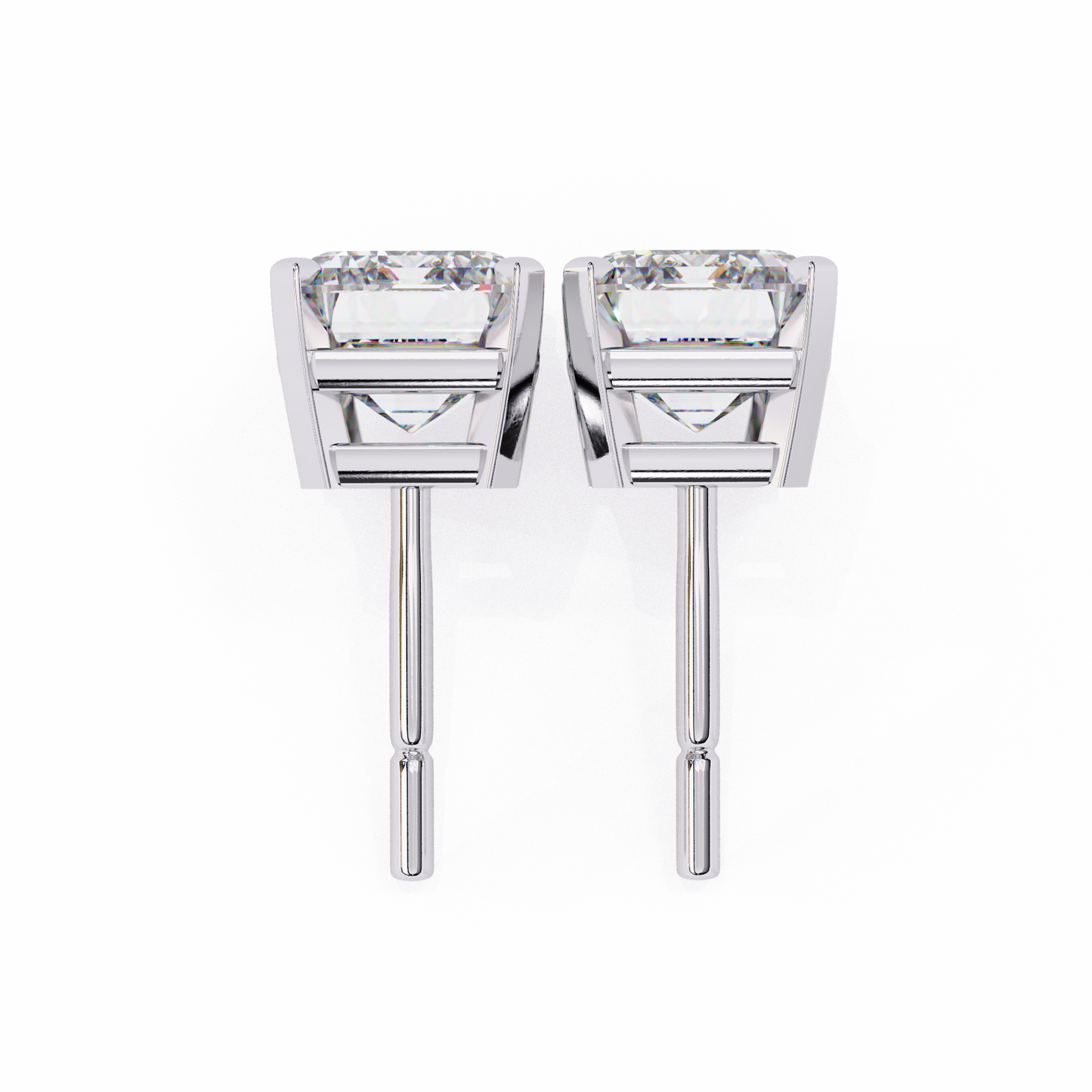 Emerald Solitaire Lab Grown Diamond Studs