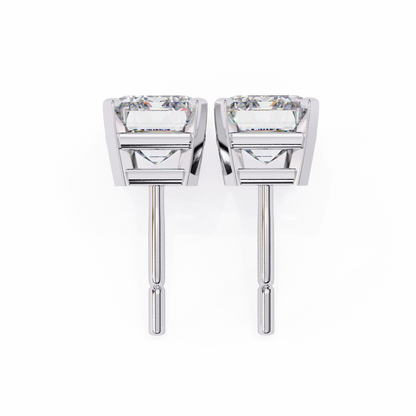 Emerald Solitaire Lab Grown Diamond Studs