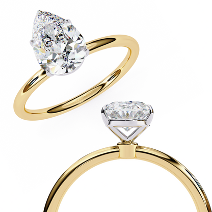 Aashi Pear Solitaire Ring Lab Grown Diamond