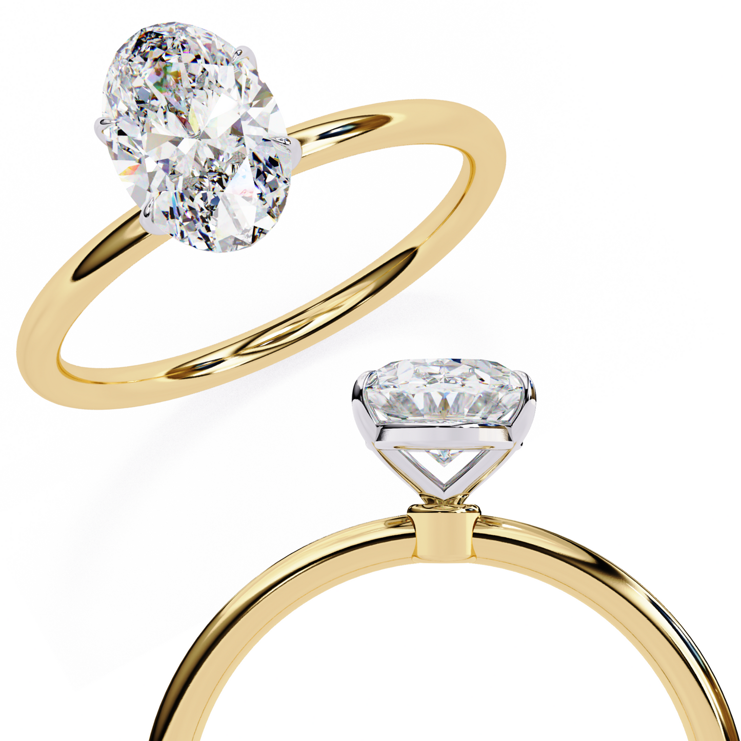 Kavya Oval Solitaire Ring Lab Grown Diamond