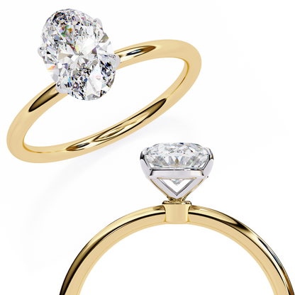Kavya Oval Solitaire Ring Lab Grown Diamond