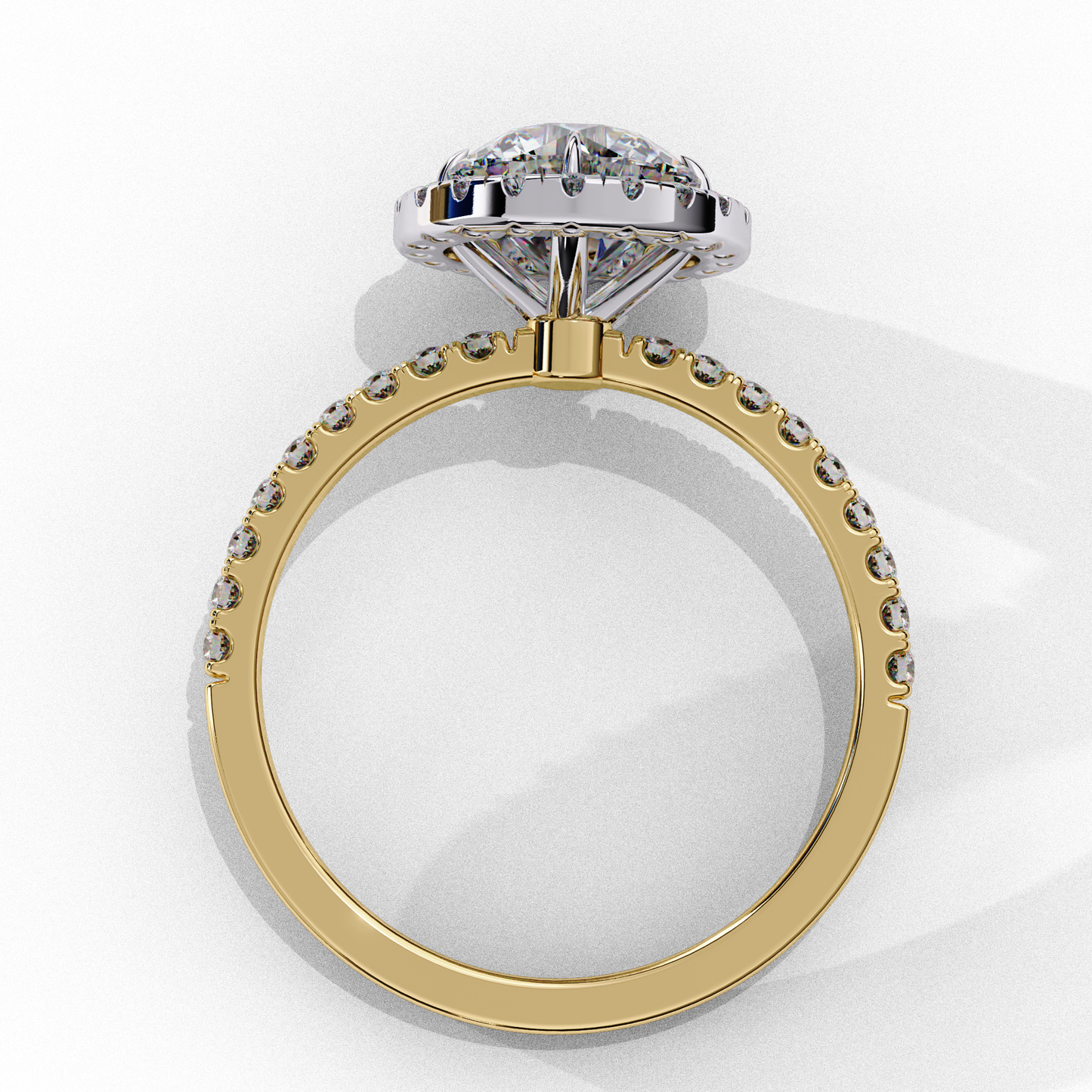 Mysha Round Solitaire Halo Ring Lab Grown Diamond