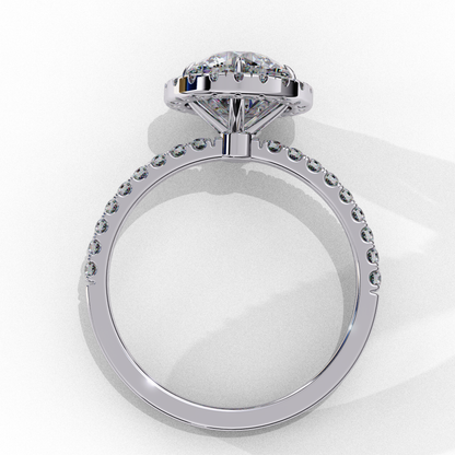 Mysha Round Solitaire Halo Ring Lab Grown Diamond