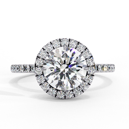 Mysha Round Solitaire Halo Ring Lab Grown Diamond