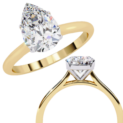 Zoya Pear Solitaire Ring Lab Grown Diamond