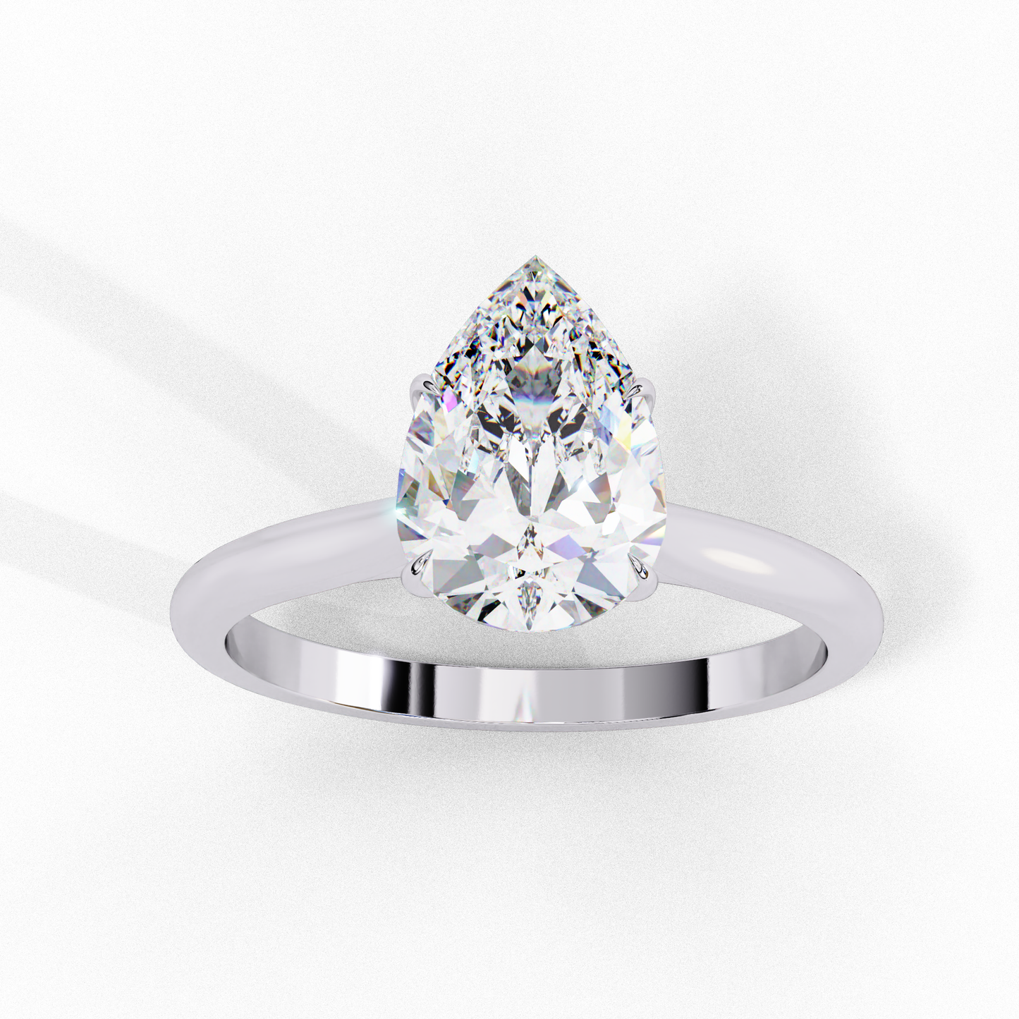 Zoya Pear Solitaire Ring Lab Grown Diamond