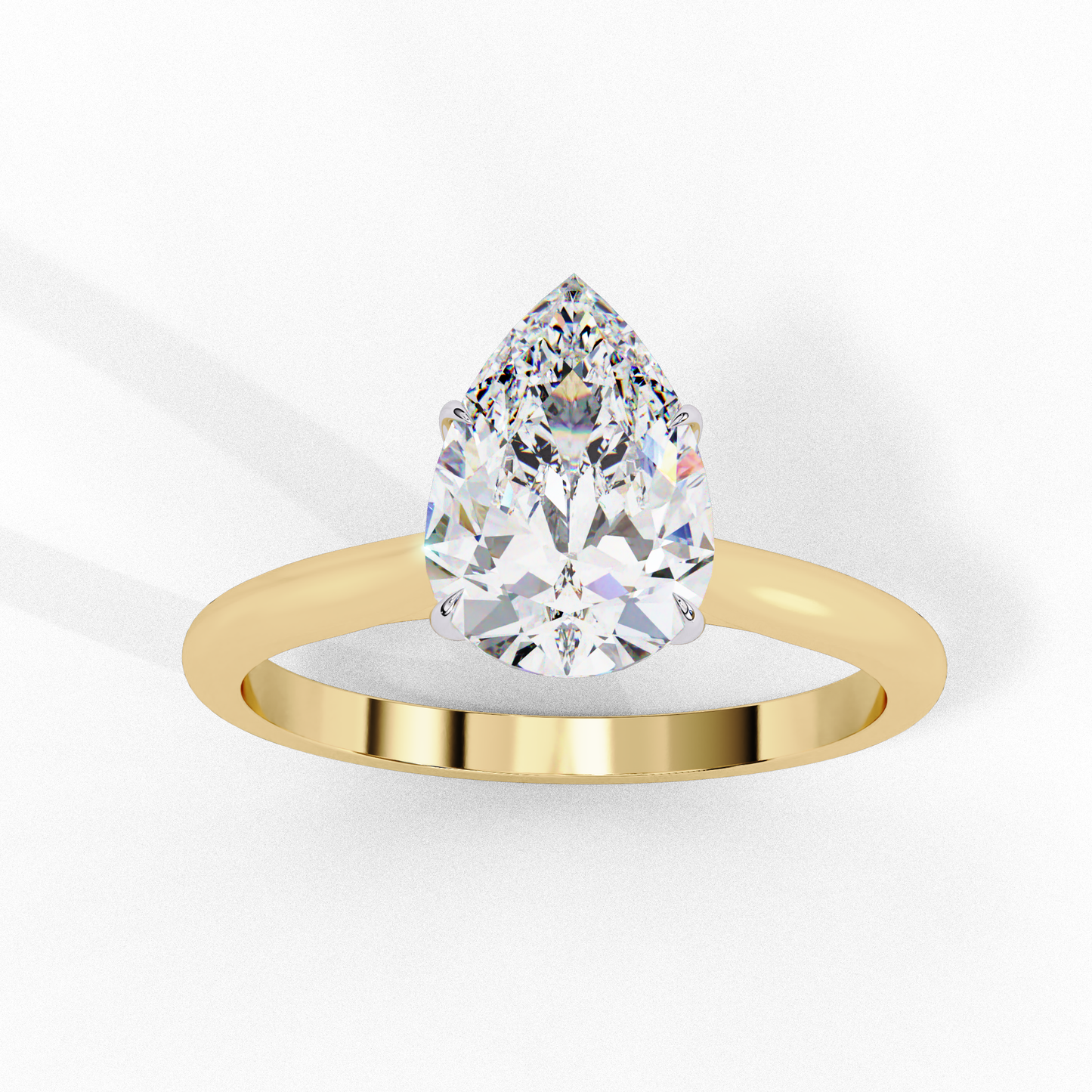 Zoya Pear Solitaire Ring Lab Grown Diamond