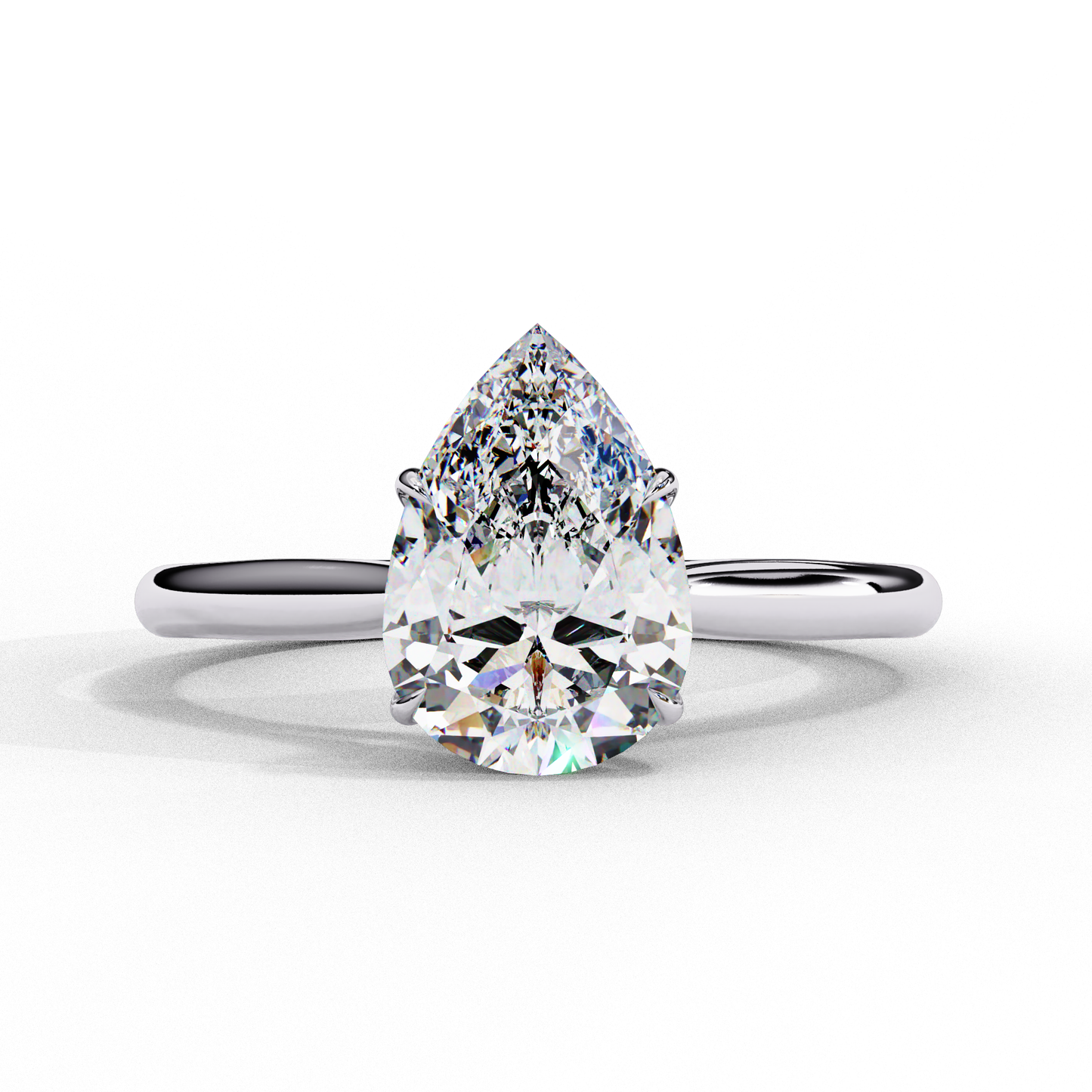 Zoya Pear Solitaire Ring Lab Grown Diamond