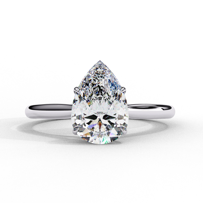 Zoya Pear Solitaire Ring Lab Grown Diamond