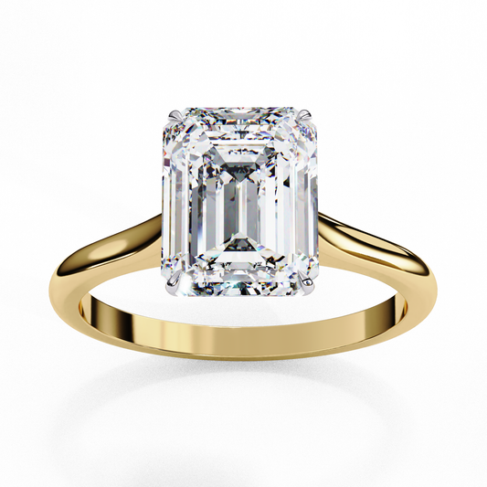 Mahira Emerald Solitaire Ring Lab Grown Diamond