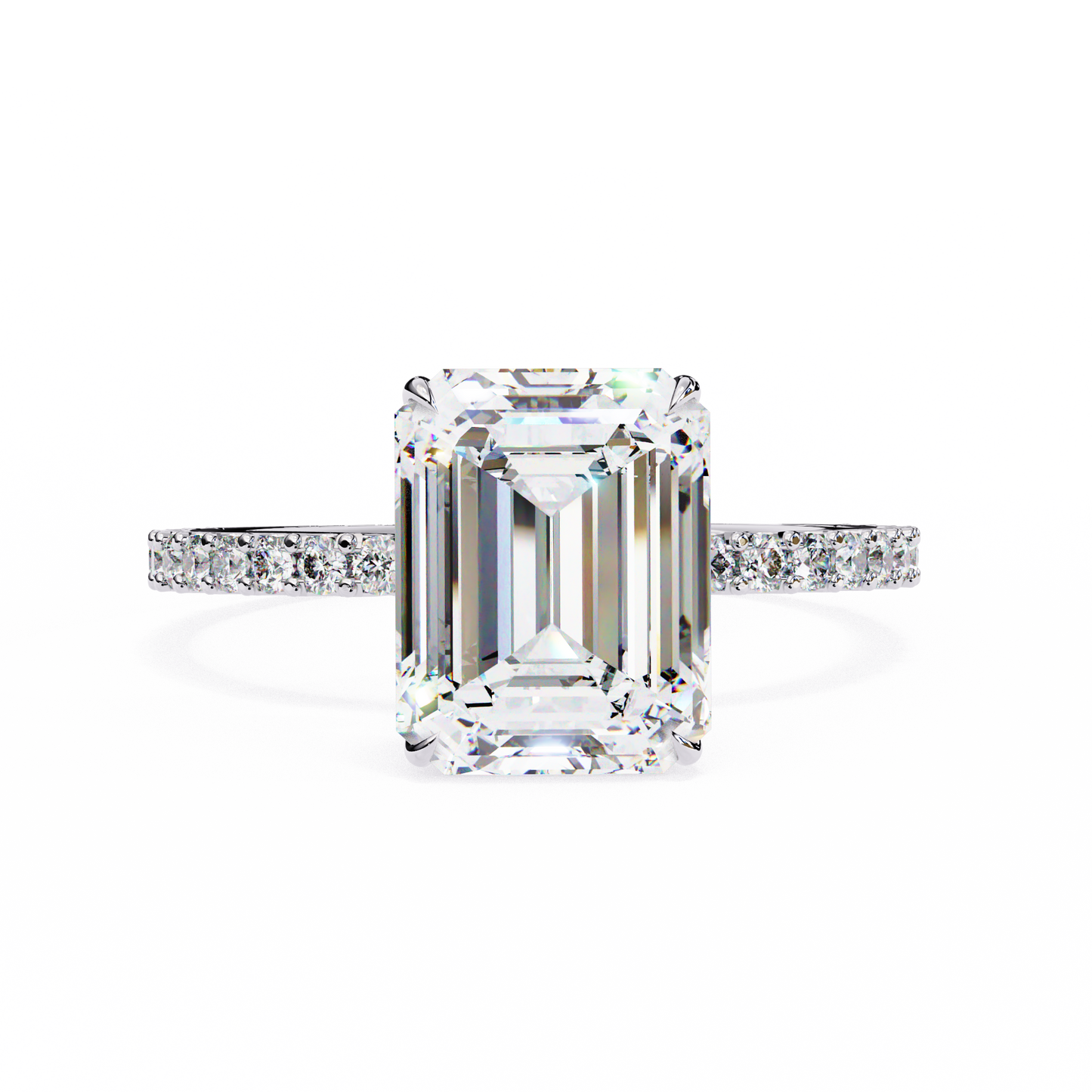 Reeva Emerald Solitaire Ring Lab Grown Diamond
