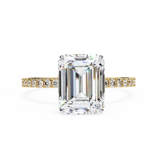 Reeva Emerald Solitaire Ring Lab Grown Diamond