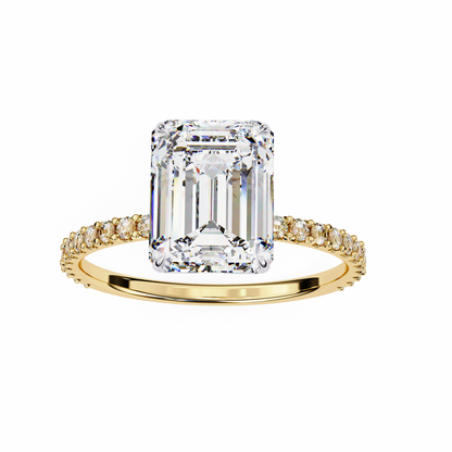 Reeva Emerald Solitaire Ring Lab Grown Diamond