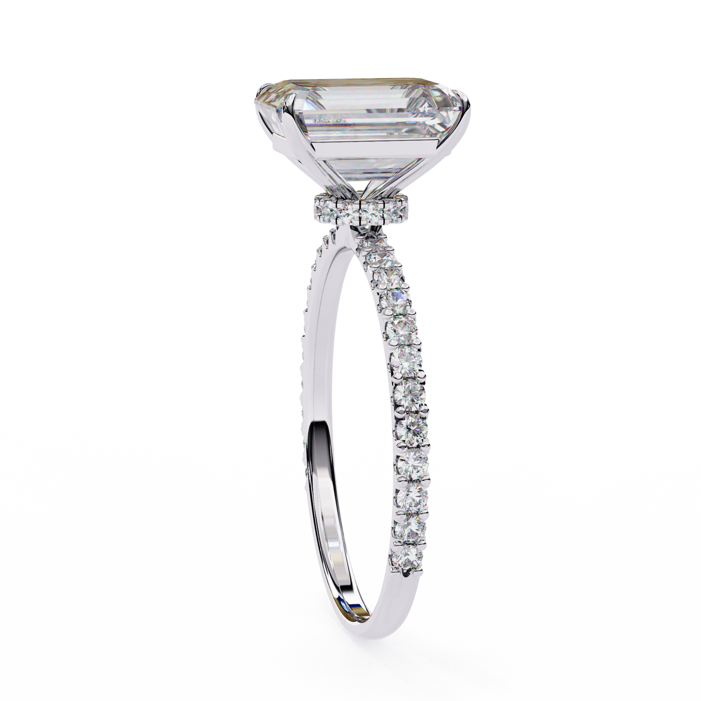 Reeva Emerald Solitaire Ring Lab Grown Diamond
