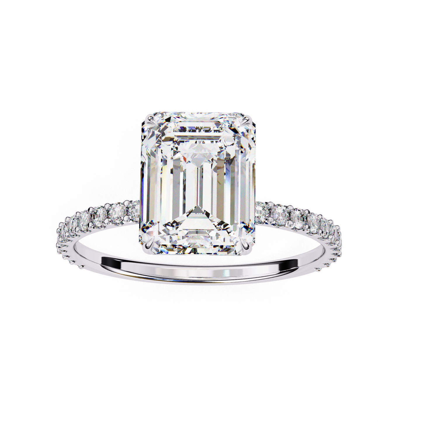 Reeva Emerald Solitaire Ring Lab Grown Diamond