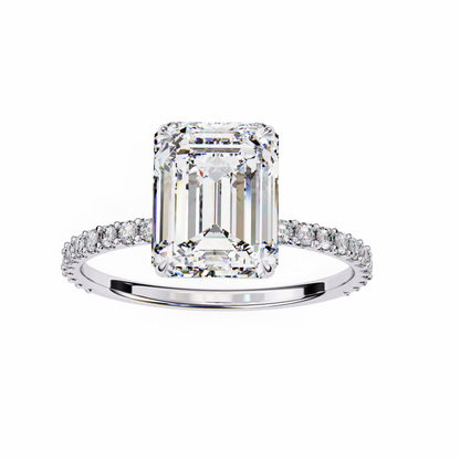 Reeva Emerald Solitaire Ring Lab Grown Diamond