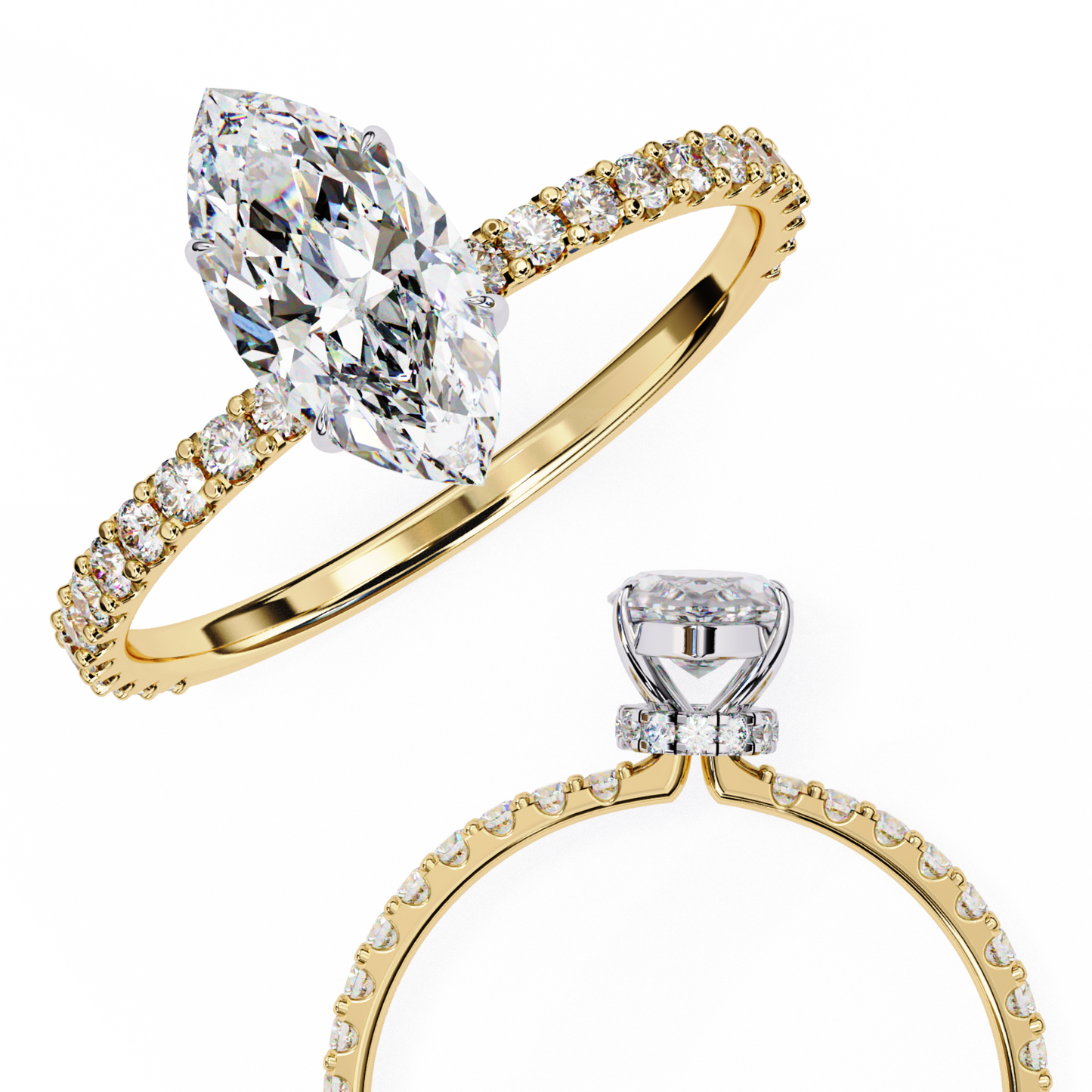 Arova Marquise Solitaire Ring Lab Grown Diamond