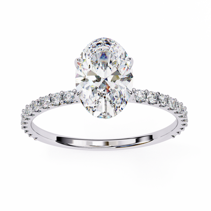 Navya Oval Solitaire Ring Lab Grown Diamond