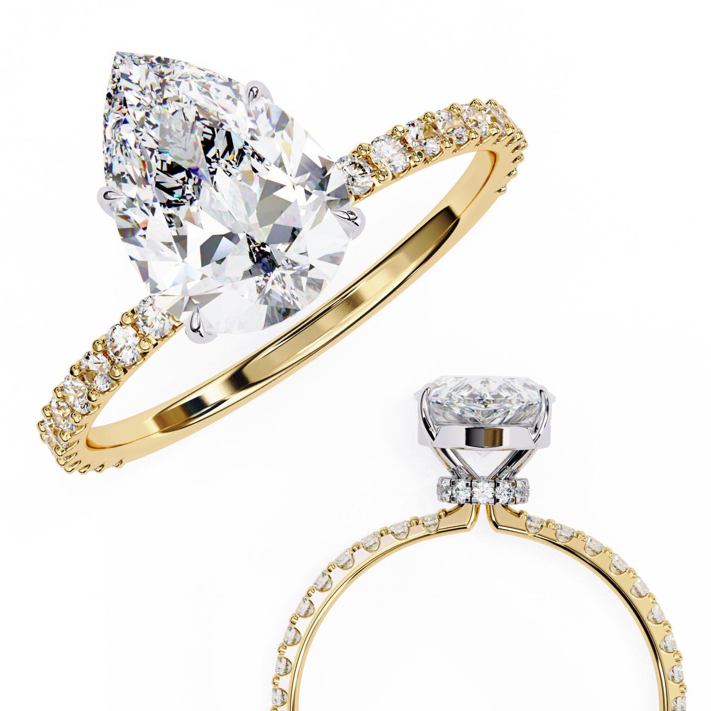 Renu Pear Solitaire Ring Lab Grown Diamond