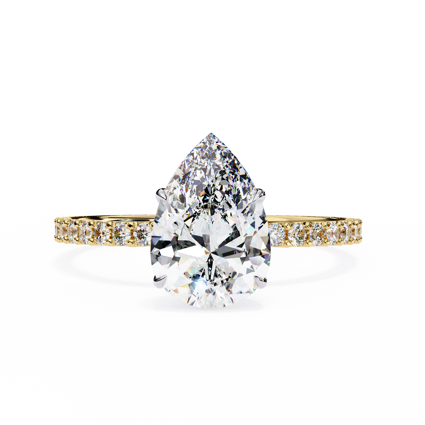 Renu Pear Solitaire Ring Lab Grown Diamond