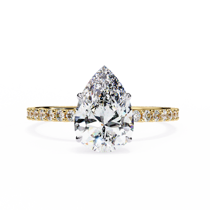 Renu Pear Solitaire Ring Lab Grown Diamond